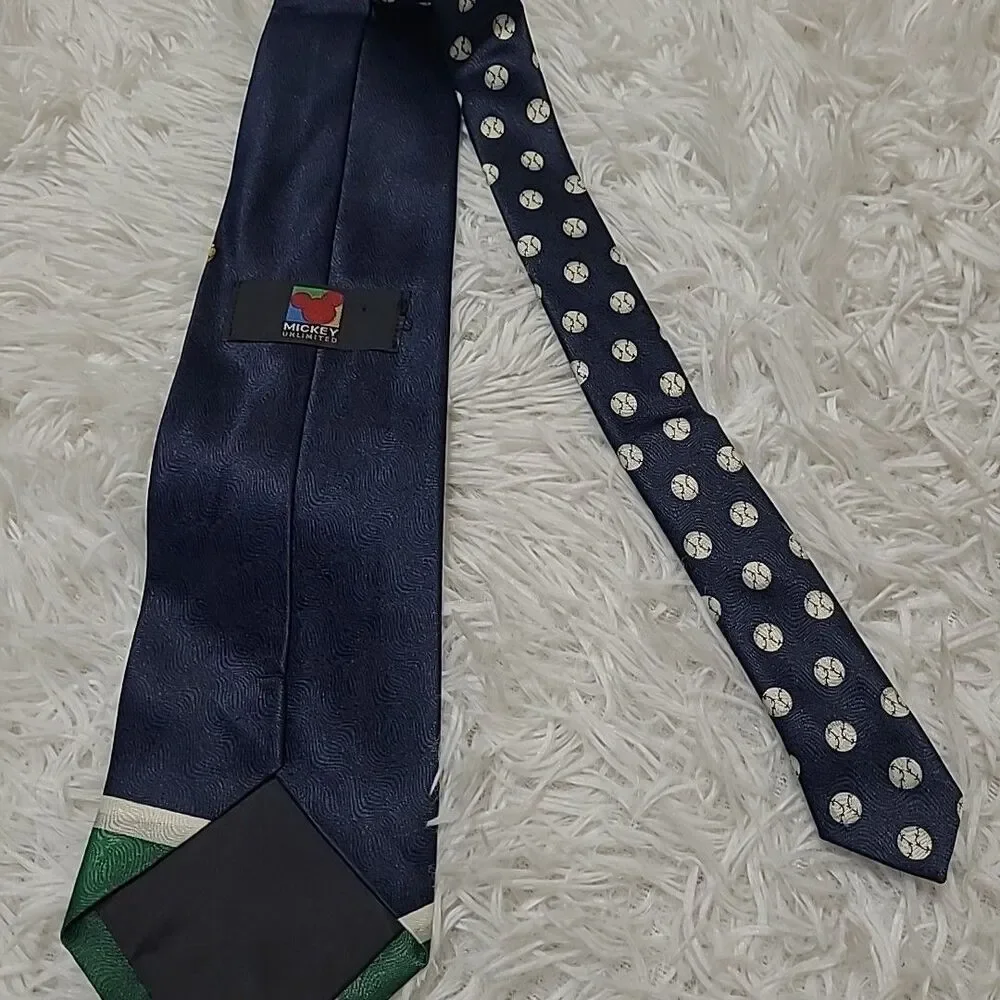 Vintage Disney Unlimited Tie Mickey Goofy Donald Baseball Teacher Coach